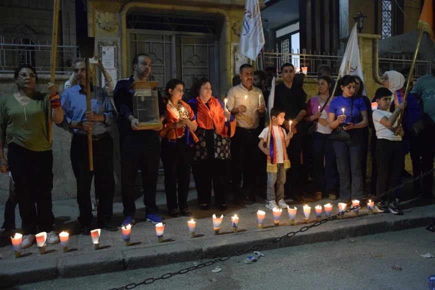 Ermeni Soykırımı anısına Suriye'de Meşaleli yürüyüş  (fotoğraf, video)