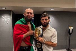Ermeni sporcu, yeni UFC Şampiyonu Khamzat Chimaev ile fotoğraf paylaştı