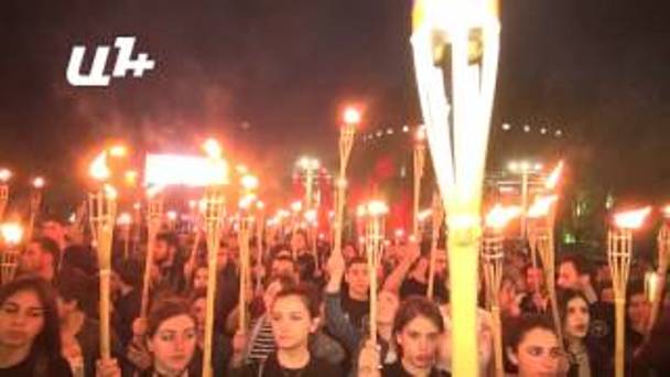 Yerevan'da Ermeni Soykırımı anısına Meşale Yürüyüşü gerçekleştirildi (video)