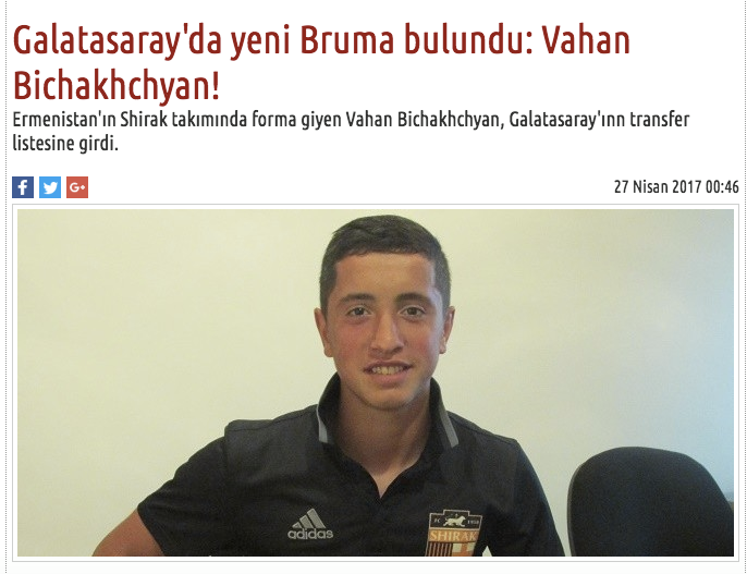 Ermeni futbol kulübünden “Galatasaray” açıklaması