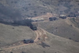Azerbaycan'a ait muharebe araçlarının imhasının yeni görüntüleri yayınlandı (video)